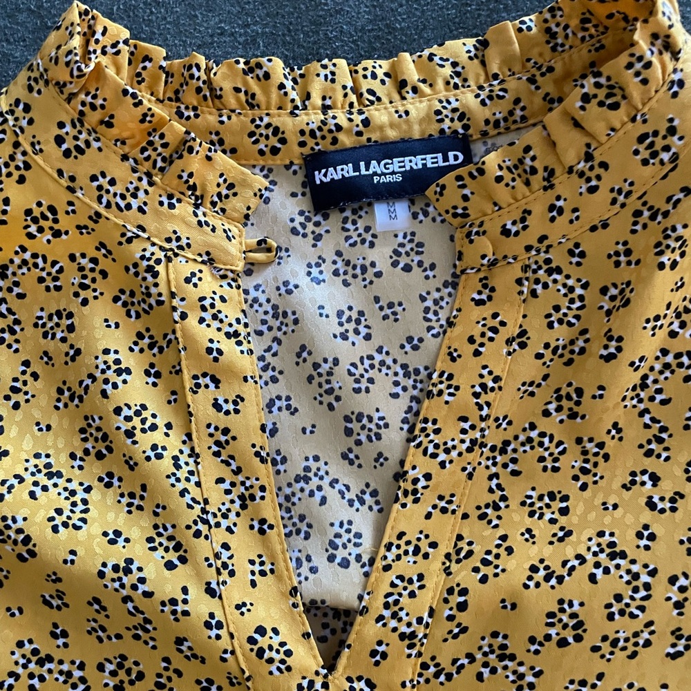Karl L Yellow Floral Blouse • L